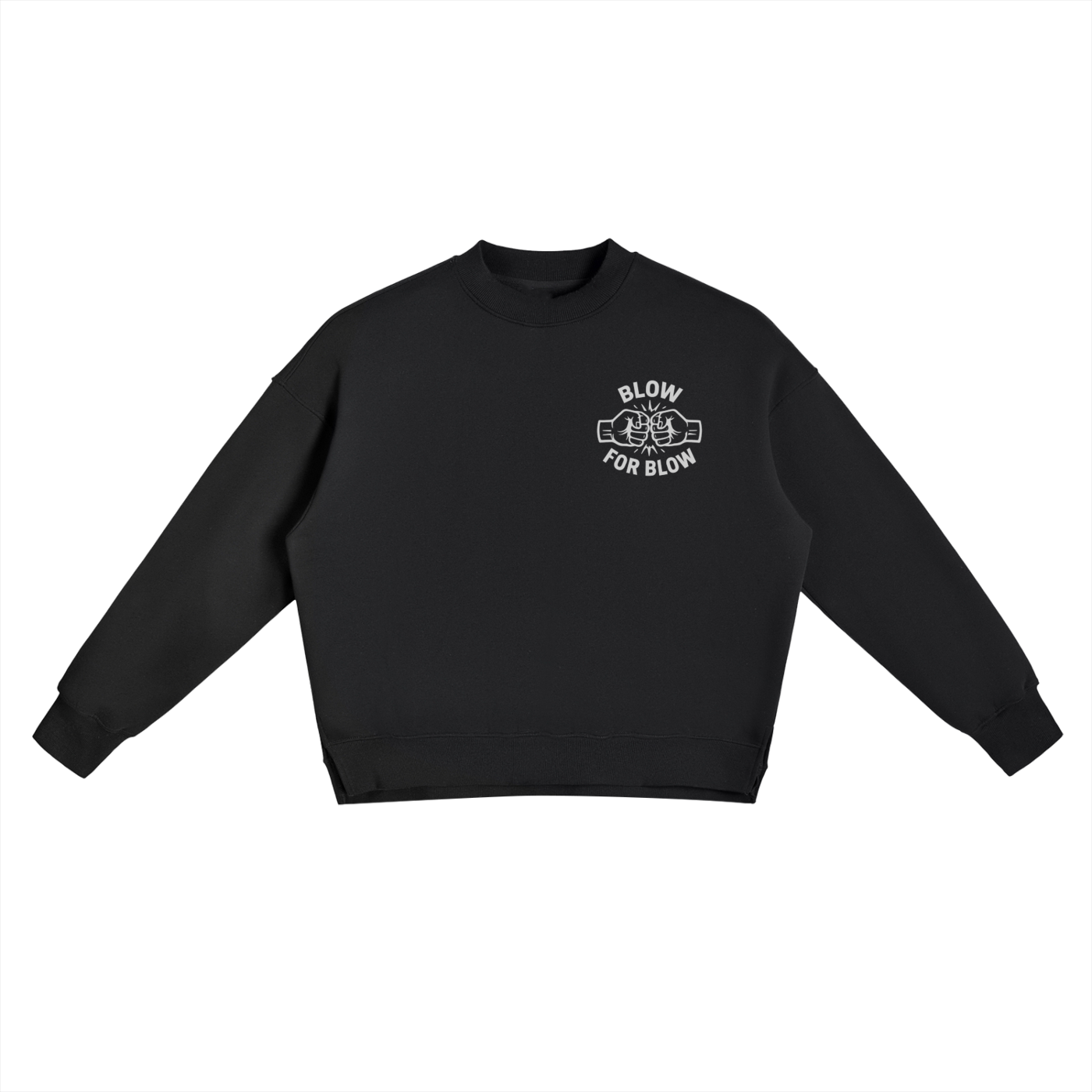 Fleece Side Slit Crewneck Sweatshirt
