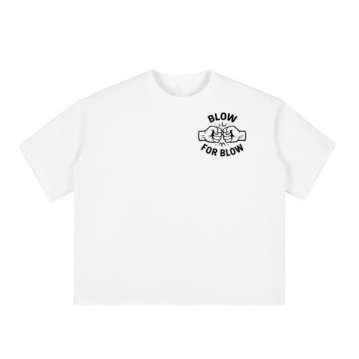 Boxy Half-Sleeve Raw-Edge T-Shirt